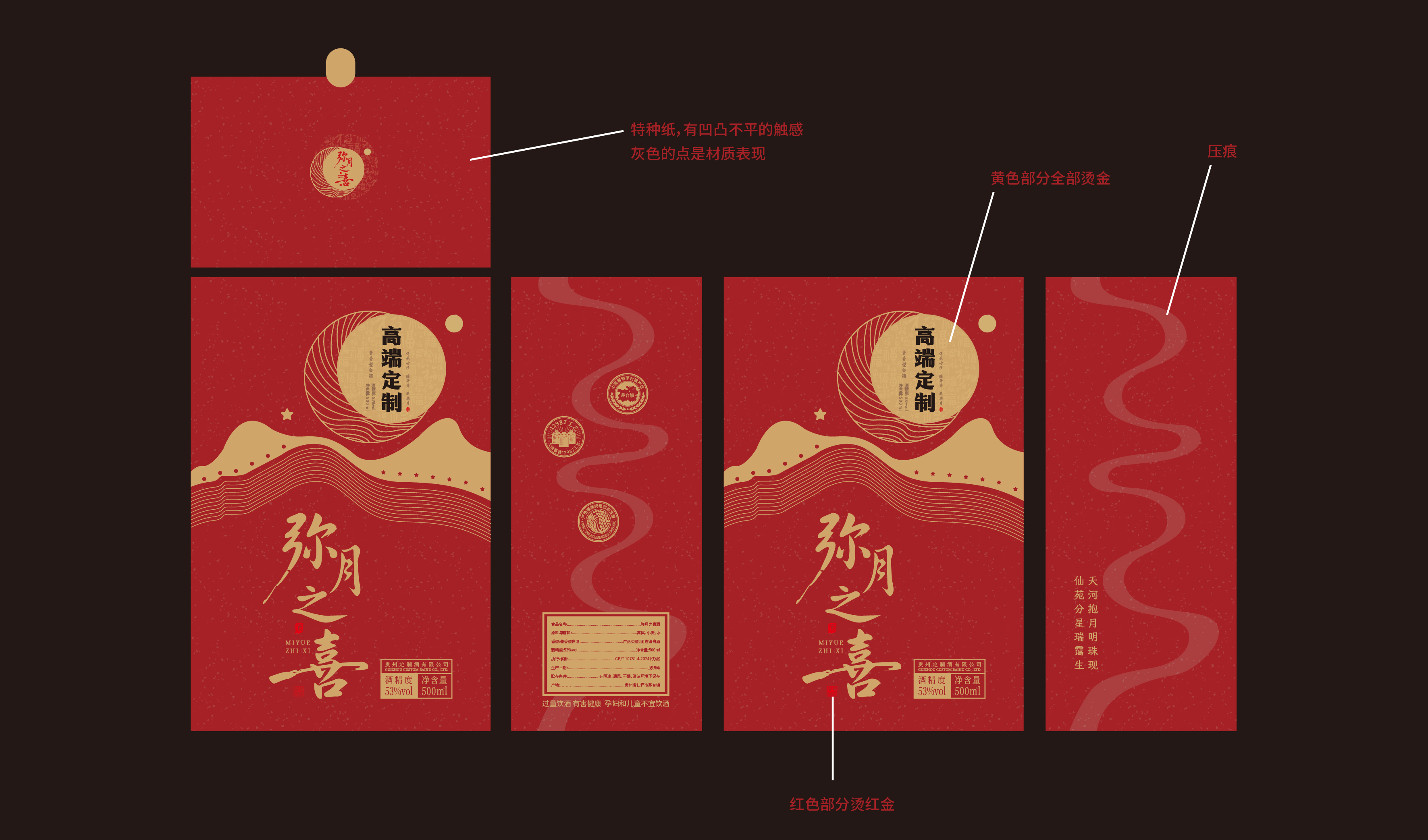 满月酒&mdash;弥月之喜 喜庆伴手礼 白酒包装 平面文件